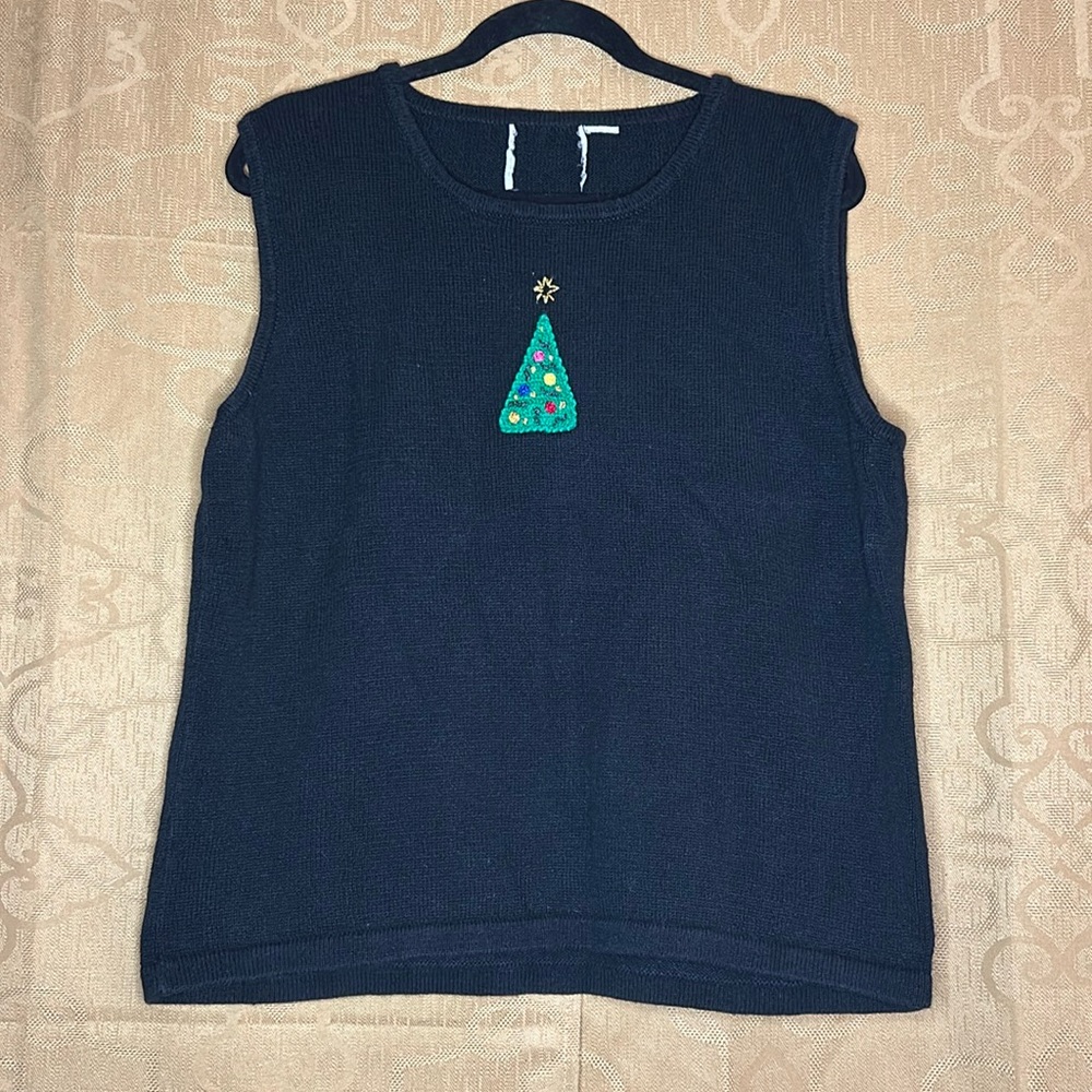 Storybook Knits Vintage Women's Christmas Holiday‎ Knit Sweater Vest Size Large